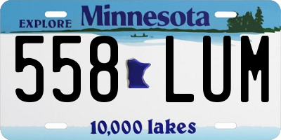 MN license plate 558LUM