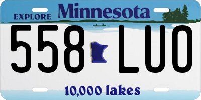 MN license plate 558LUO