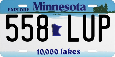 MN license plate 558LUP