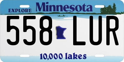 MN license plate 558LUR