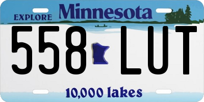 MN license plate 558LUT