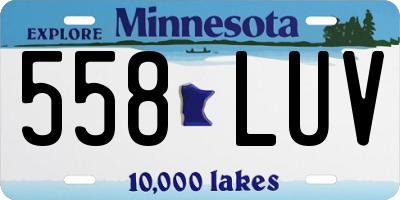 MN license plate 558LUV
