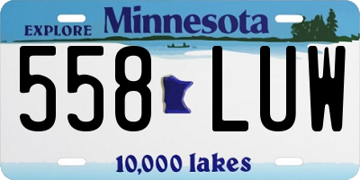 MN license plate 558LUW