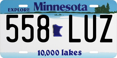 MN license plate 558LUZ