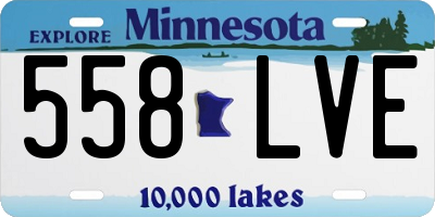 MN license plate 558LVE