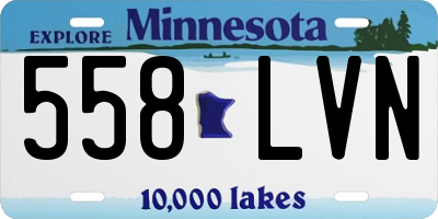 MN license plate 558LVN