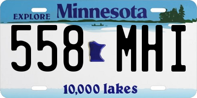 MN license plate 558MHI