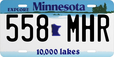 MN license plate 558MHR