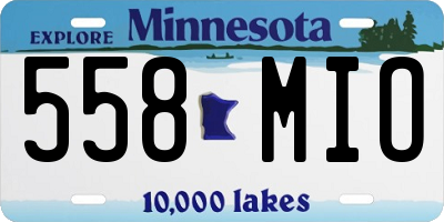 MN license plate 558MIO