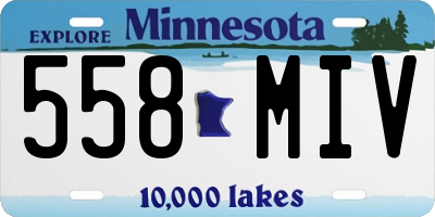 MN license plate 558MIV