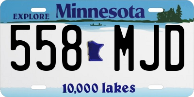 MN license plate 558MJD