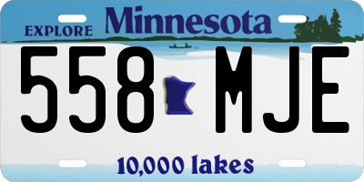 MN license plate 558MJE