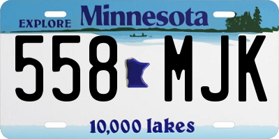MN license plate 558MJK