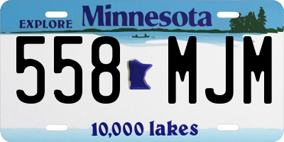 MN license plate 558MJM