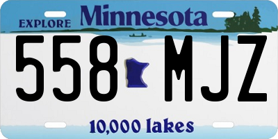 MN license plate 558MJZ