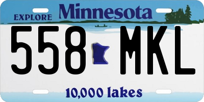 MN license plate 558MKL