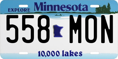 MN license plate 558MON