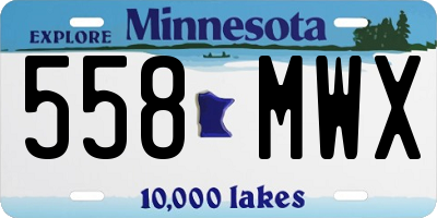 MN license plate 558MWX