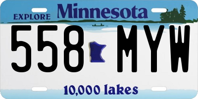 MN license plate 558MYW