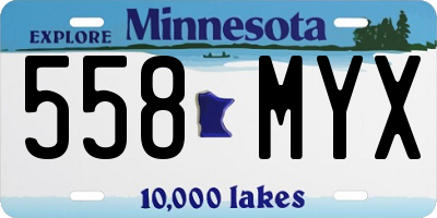 MN license plate 558MYX