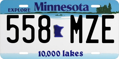 MN license plate 558MZE