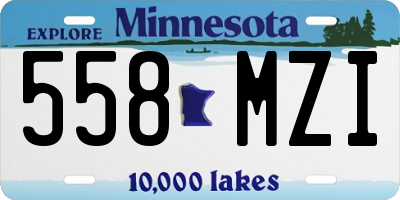 MN license plate 558MZI
