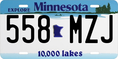 MN license plate 558MZJ