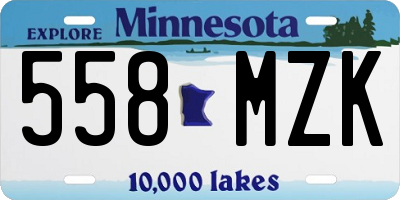 MN license plate 558MZK