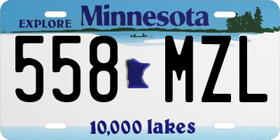 MN license plate 558MZL