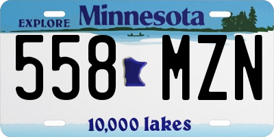 MN license plate 558MZN