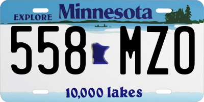 MN license plate 558MZO