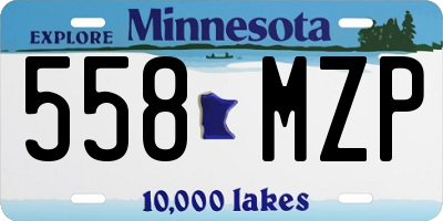 MN license plate 558MZP