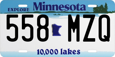 MN license plate 558MZQ