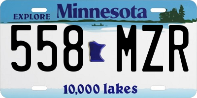 MN license plate 558MZR