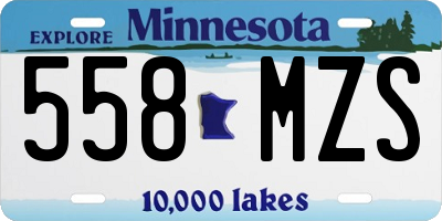 MN license plate 558MZS