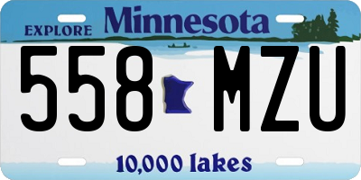 MN license plate 558MZU