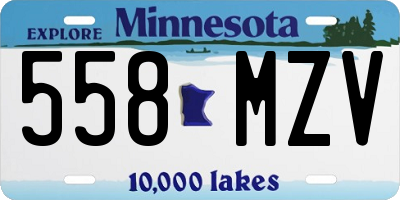MN license plate 558MZV