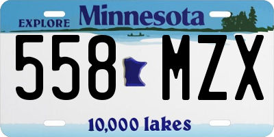 MN license plate 558MZX