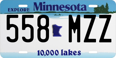 MN license plate 558MZZ