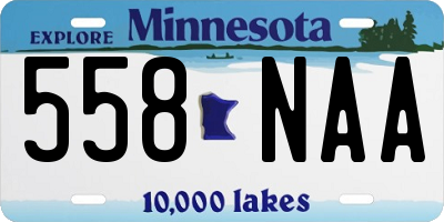 MN license plate 558NAA