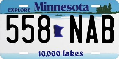 MN license plate 558NAB