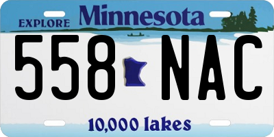 MN license plate 558NAC