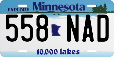 MN license plate 558NAD