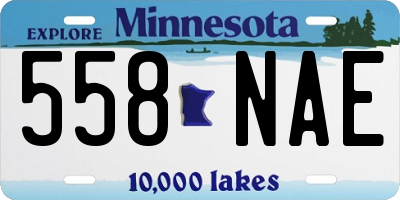 MN license plate 558NAE