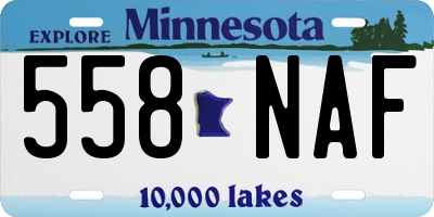 MN license plate 558NAF