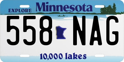 MN license plate 558NAG