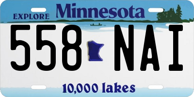 MN license plate 558NAI