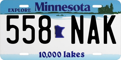 MN license plate 558NAK