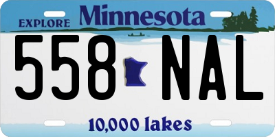 MN license plate 558NAL
