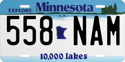 MN license plate 558NAM